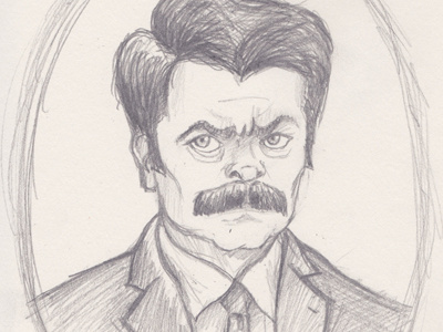 Swanson - WIP bacon illustration mustache parks and recreation speaksoft