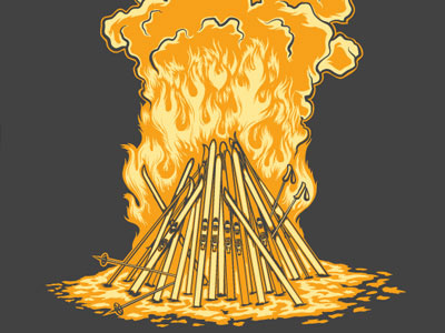 Ski Fire T-Shirt Design apparel fire illustration illustrator ski smoke t shirt vector
