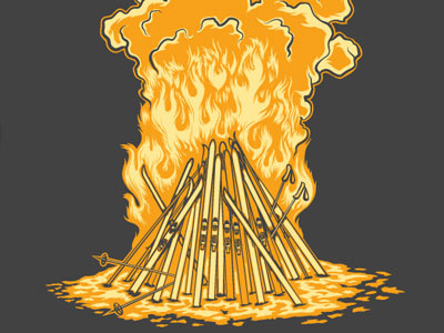 Ski Fire T-Shirt Design