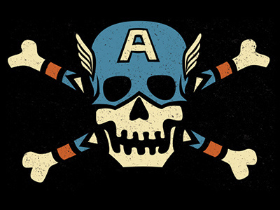 Captain 'Jolly' Rogers america avengers captain captain america comics flag jolly roger marvel pirates t shirt vector