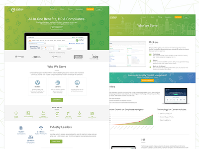 Employee Navigator Homepage benefits business design homepage ui web website