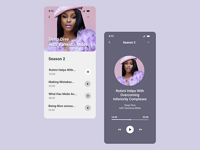 Mobile Application - Podcast Player app audio player audiobook concept design mobile podcast ui ux