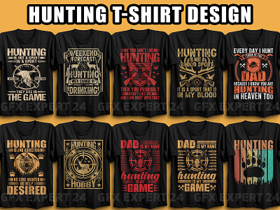 Hunting T-shirt design Bundle for Hunters