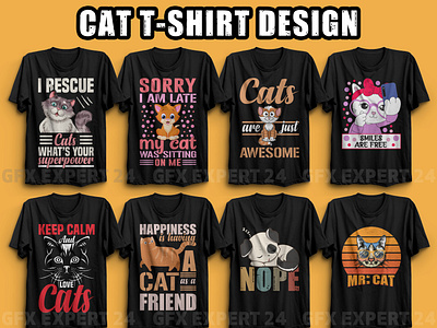 Cat T-shirt design Bundle