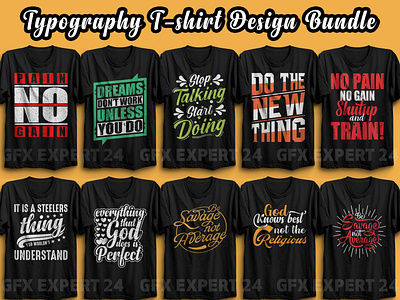 Typography T shirt design Bundle