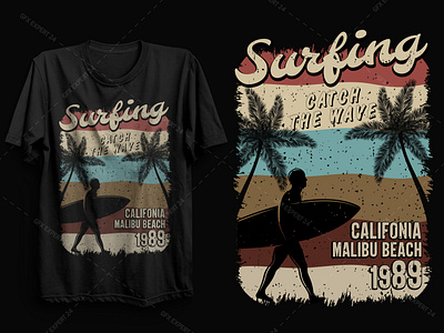 Summer T shirt design, Surfing t shirt design
