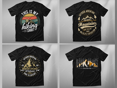 Hiking and Outdoor Adventure t shirt design Bundle graphic design travelling