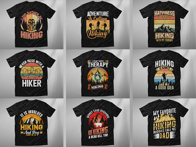 Hiking and Outdoor Adventure t shirt design Bundle graphic design travelling