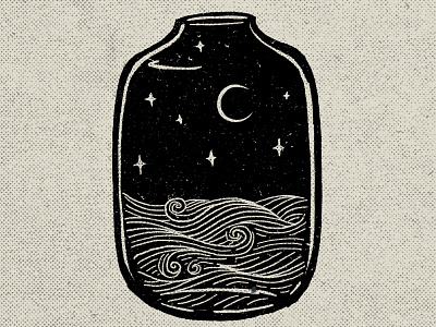 The bottle of Life bottle contrast drawing exploration galaxy glass illustration jar jars moon night scene night sky ocean sea spiritual spirituality star universe water wisdom