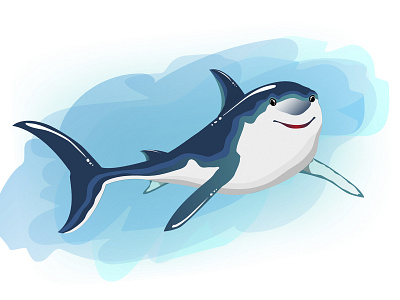 Cute creature design illustration shark vector