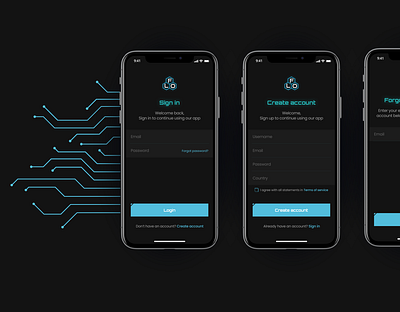 Sign in/up form app concept design futuristic minimal mobile app registration registration form sign in sign up ui
