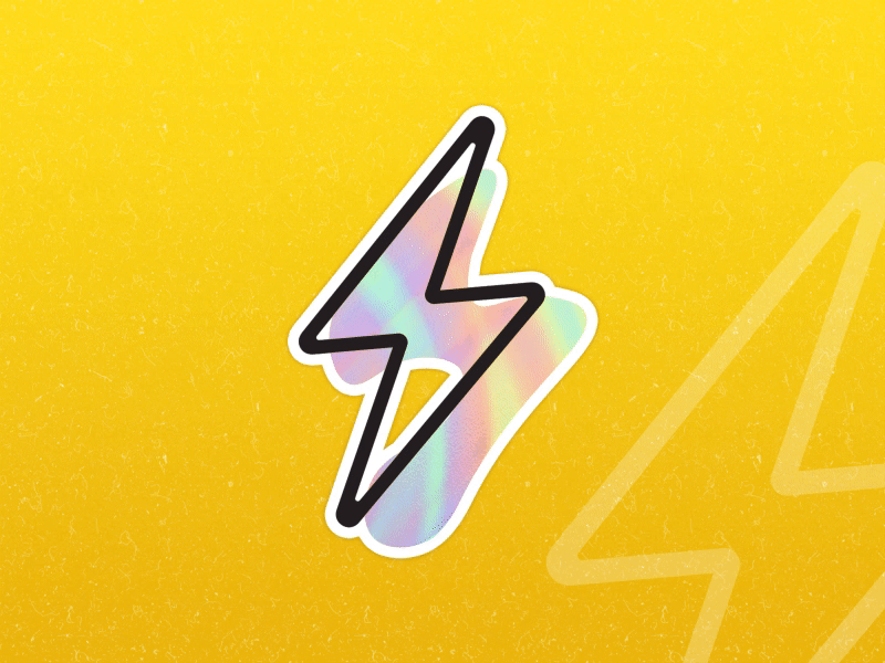 Lightning Holographic Playoff Sticker design holographic illustration lightning logo playoff sticker stickermule yellow