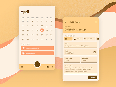 Calendar App Design calendar app calendar design dailyui figma figmadesign mobileapp mobileappdesign ui