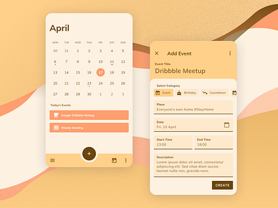 Calendar App Design