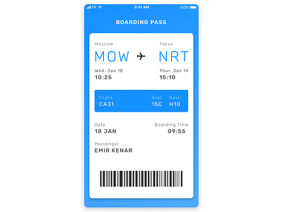 Boarding Pass — Daily UI Challenge #024