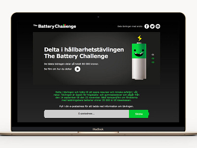 The Battery Challenge - Homepage design battery character design homepage illustration recycle script sustainability thebatterychallenge ui ux