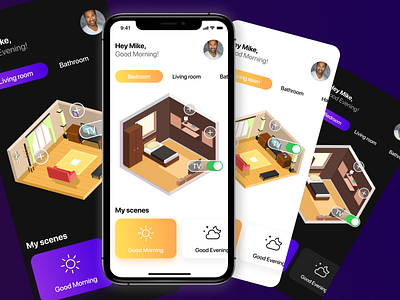 Smart Home App Design app design figma figmadesign flat homekit minimal smart smarthome ui ux