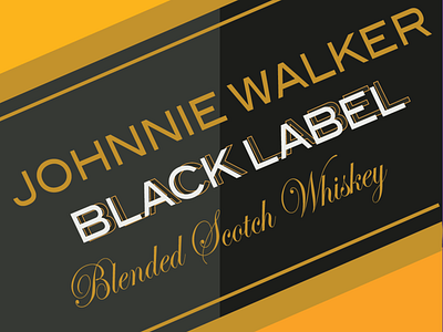 Johnnie Walker Black Label design illustration minimal