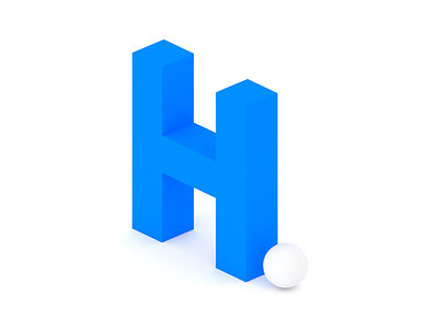 H. - Isometric Design 3d blender branding h isometric logo render typography