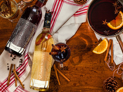 Cooper S Hawk Winter White And Red Wine Design bottle holiday screen print wine wine design winter