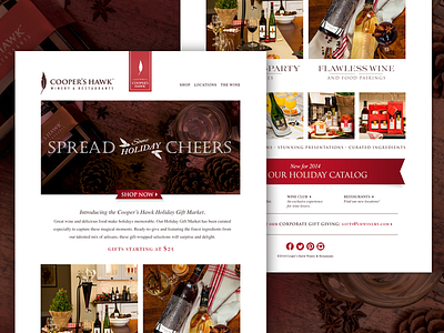 Cooper S Hawk Winery Restaurant Holiday Campaign e commerce email holiday warm wine winery