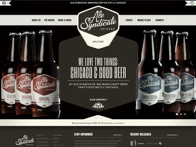 Ale Syndicate Website craft beer interactive retro website