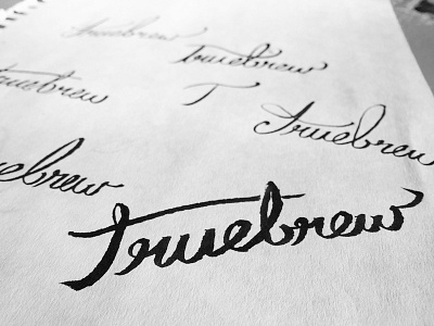 Truebrew Sketch 1 brand brush brush pen hand rendered hand type ink logo paper script type typography