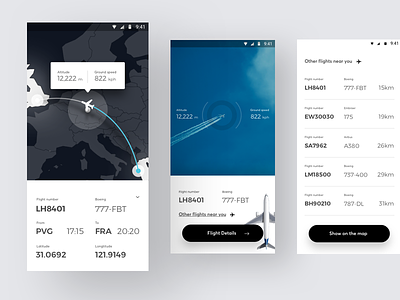 Flight spotter App aircraft android app design flight interface mobile phone ui ux