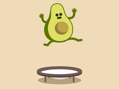 Avocado Series 2/3 adobe adobeaftereffects aftereffects avocado cute design happy illustration jump motiongraphics photoshop trampoline