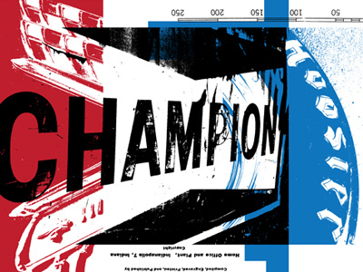 Hoosier Champion black blue flags racing red