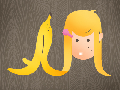 banana brain banana barrette blonde illustration