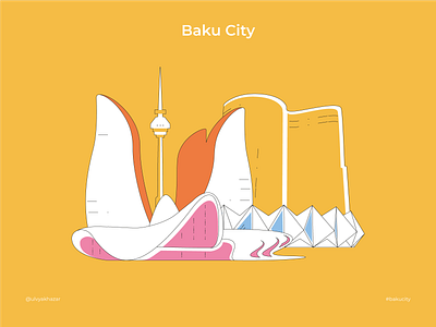 Baku City Landmarks | Design architecture art azerbaijan baku city cityscape design illustration landmarks landscape tourism travel trip vector