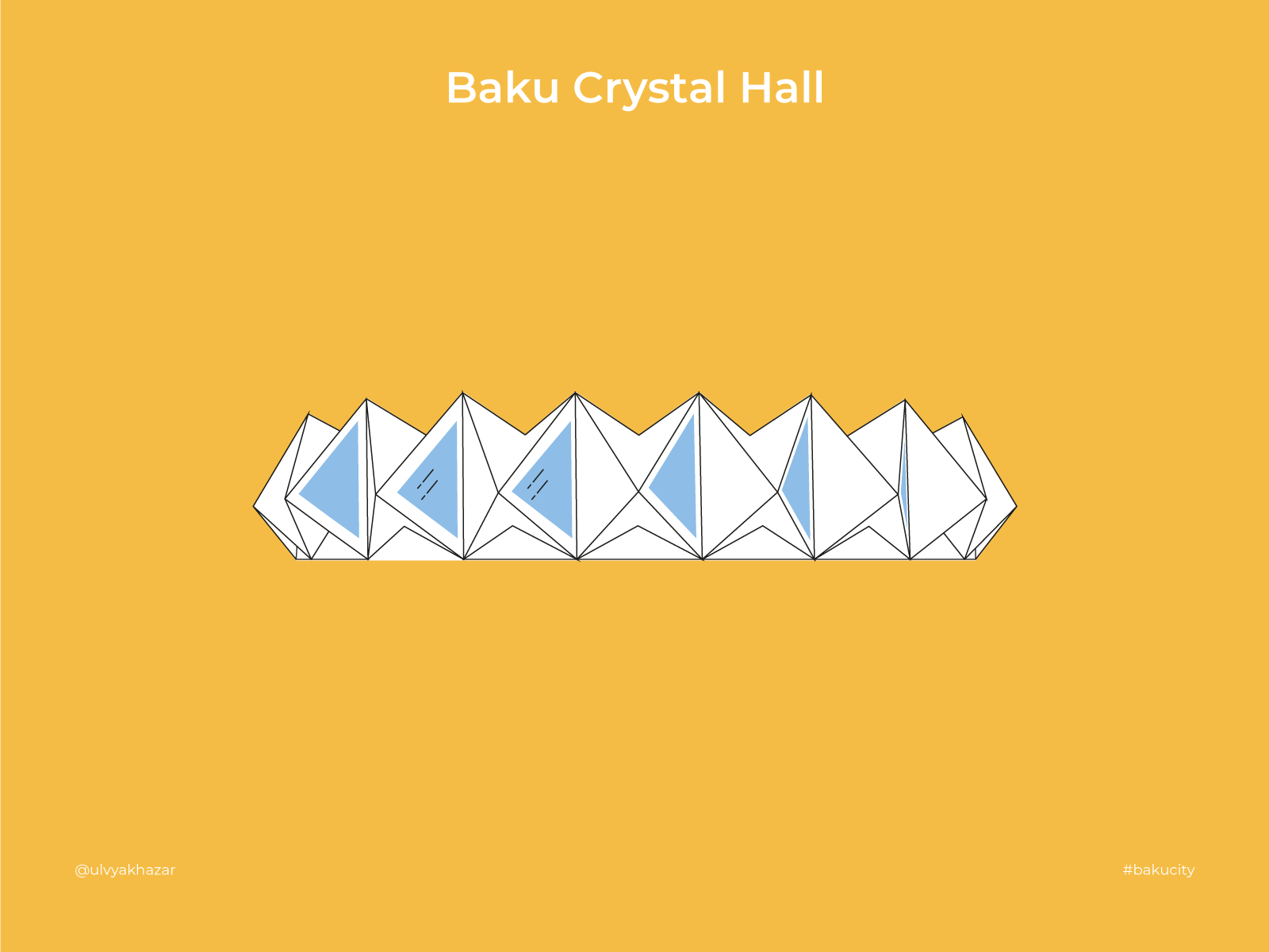 Baku Crystal Hall - Landmark architect architecture azerbaijan baku city design illustration illustrator landmark landscape minimal vector