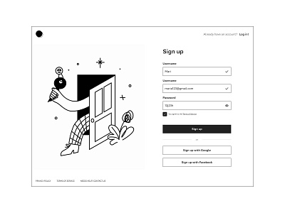 Sign up - Noname account azerbaijan baku create account design illustration login minimal sign in sign up sign up page ui uidesign ux uxdesign uxui vector