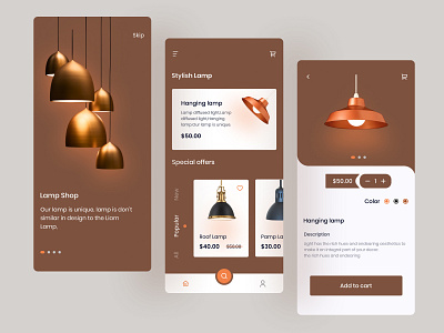 Lamp e-commerce app concept