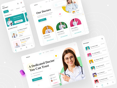 Medical Web App app app design clinic design doctor doctor appointment health hospital hospitality medical app medicines minimal mobile app patient app ui