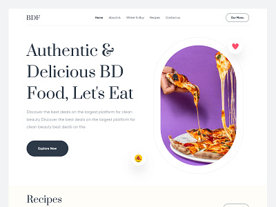 Restaurant Web Header! dribbble2022 ecommerce food food delivery home page homepage homepage design landing landing page landingpage minimal restaurant ui web web design web page webdesign webpage website