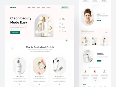 Beauty Products Website beauty care cosmetics web curology design ecommerce lding page designan minimal personal care self care shopping ui uiux web website website beauty website design