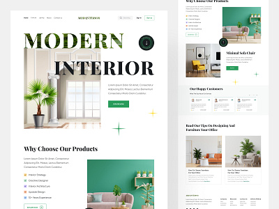 Modern Interior website company creative homepage interior interiorwebsite landing minimal saas startup ui ui designer webdesign website