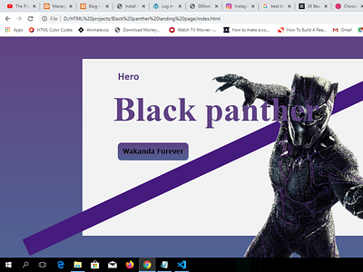 Black panther landing page design web