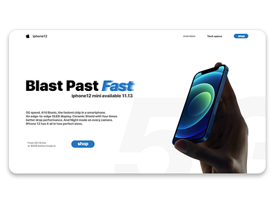 iPhone 12 landing page 5g fast iphone iphone12 landing page landing page design ui ui design uidesign uiux user interface design userinterface