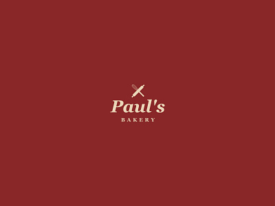 Paul's Bakery Logo Design brand identity branding clean design flat graphic design icon illustration logo minimal