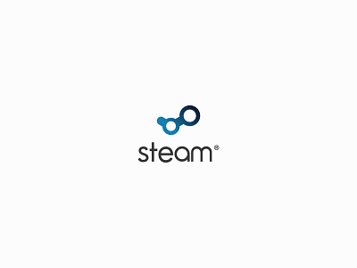 Steam Logo Design Concept brand identity branding clean design flat graphic design icon illustration logo minimal
