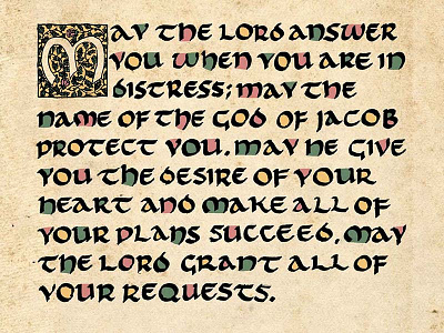 Psalm 20 calligraphy lettering psalm 20 typeandverse.com typography