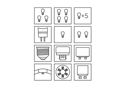 Light fixture icons