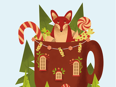 Fox illustration - Russian fairytailes - Diana Fandul fairytale forest fox old style ornaments russian sweets vector illustrator