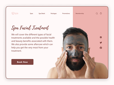 Spa Treatment Website beuty classic health health care landing landing page minimal pink relax site skin care spa treatment trend trendy ui ui design ux web design website