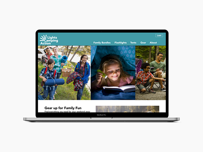 Lights, Camping, Action: A retail web mockup branding design emotion ux ux research web web design website