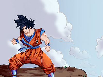 Goku (Fanart) anime animeart dragonball fanart fantasy art fantasyart goku illustration