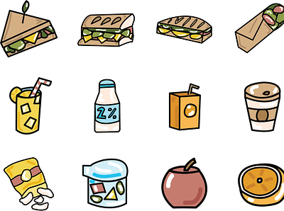 Food Icons art design flat graphic design icon illustration vector